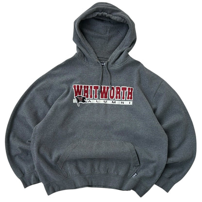 Whitworth College Style Grey Hoodie With Embroidered Logo