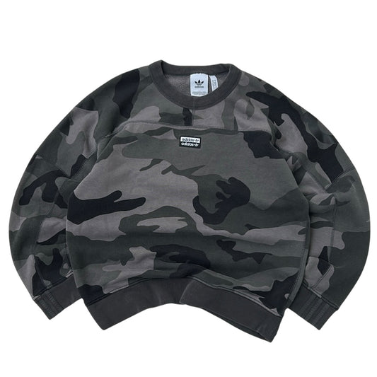 Adidas Crewneck Camo Sweatshirt With Centered Logo -