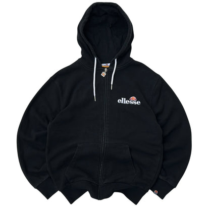 Ellesse Black Hooded Embroidered Logo Jacket