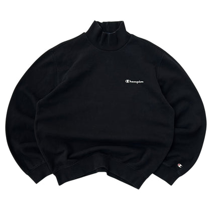 Champion Black Logo Turtleneck Sweatshirt