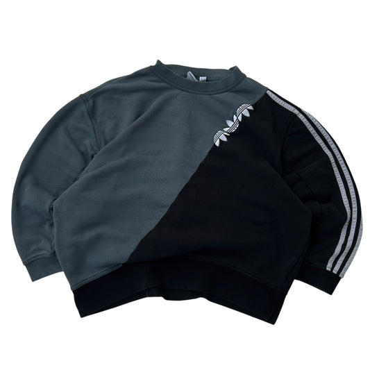 Adidas Grey x Black Sweatshirt With Embroidered Logo