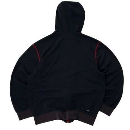 Black Adidas Hooded Full Zip Jacket With Red Stich Lining