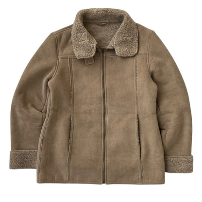 Sherpa Style Zip Up Jacket With Fuzzy Inside