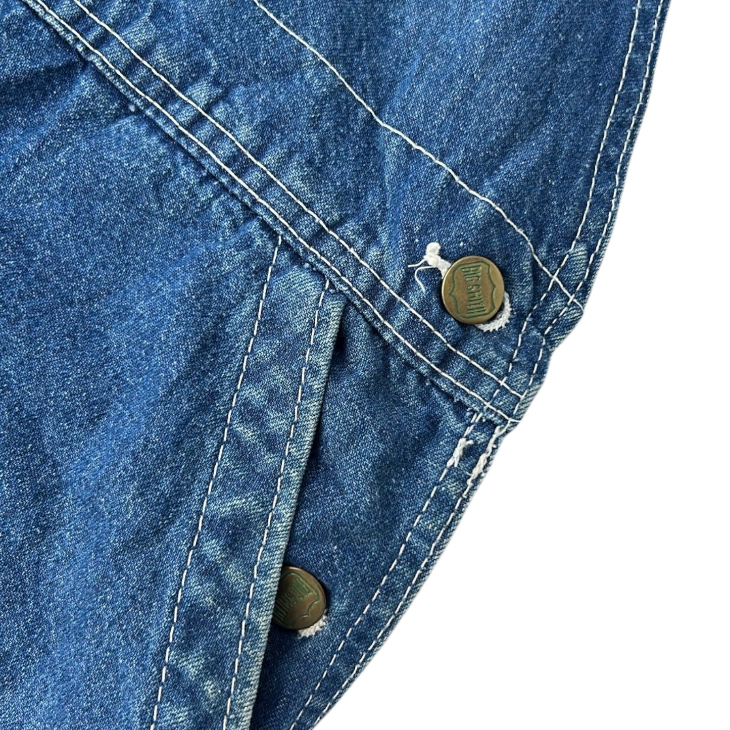 Big Smith Dark Wash Denim With White Lining dungarees