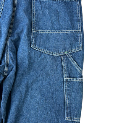 Big Smith Dark Wash Denim With White Lining dungarees
