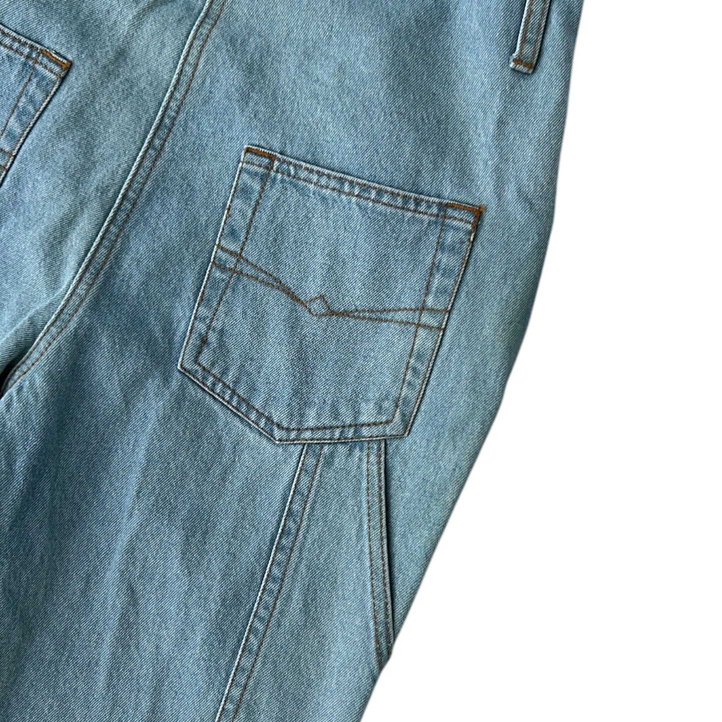 Light Wash 90s Denim Dungarees