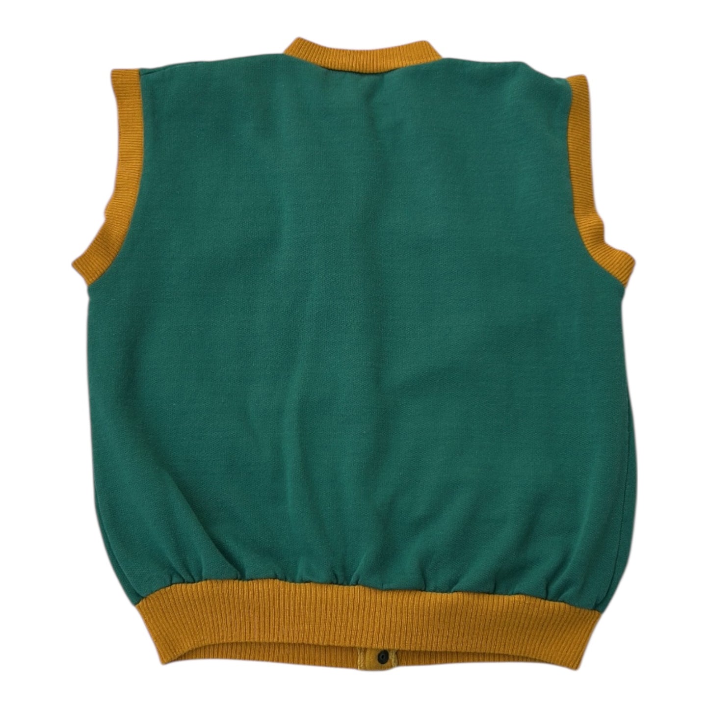 Vintage Green x Yellow Full Button Up Vest Jacket