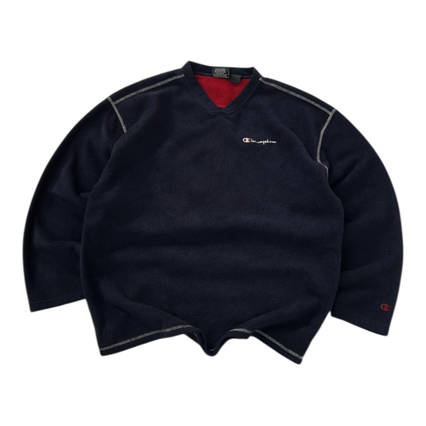Champion Navy x Red Fleece V-Neck Shirt