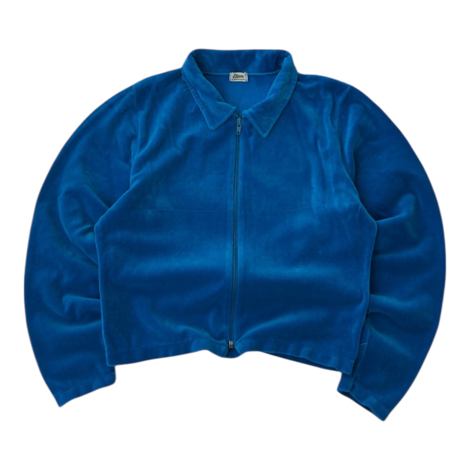 Blue 00’s Velvet Full Zip Waist Length Jacket