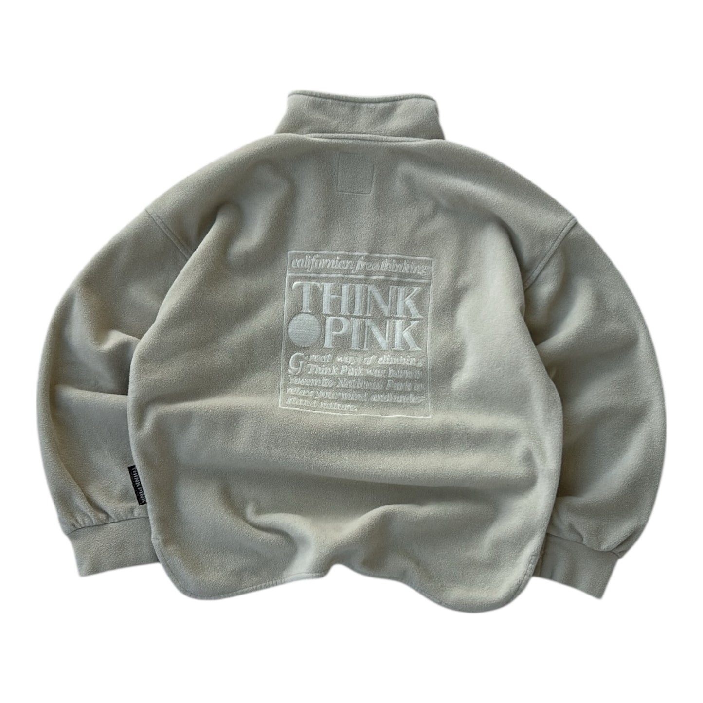 Think Pink Beige 1/4 Zip Fleece