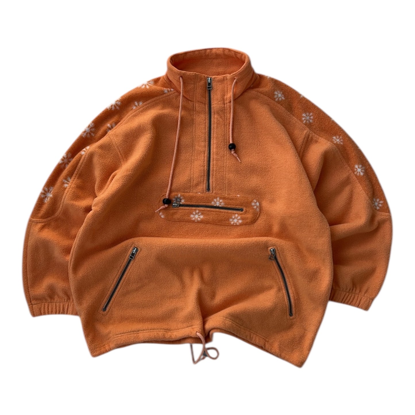 Rodeo Orange Snowglake 1/4 Zip Adjustable Fleece