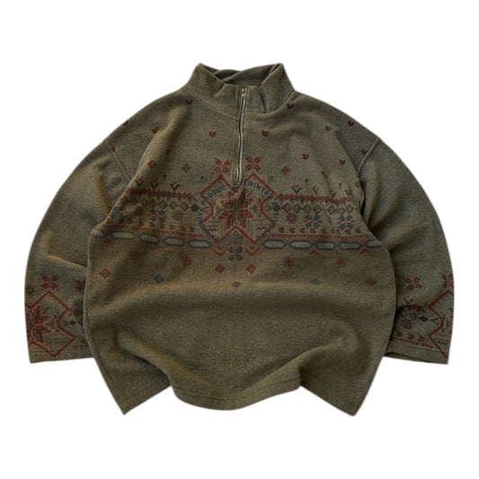 Khaki 1/4 Zip Vintage Fleece