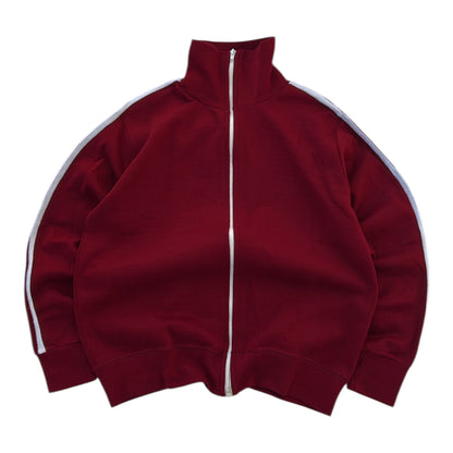 Burgundy Full Zip Jacket With White Sleeve Lining