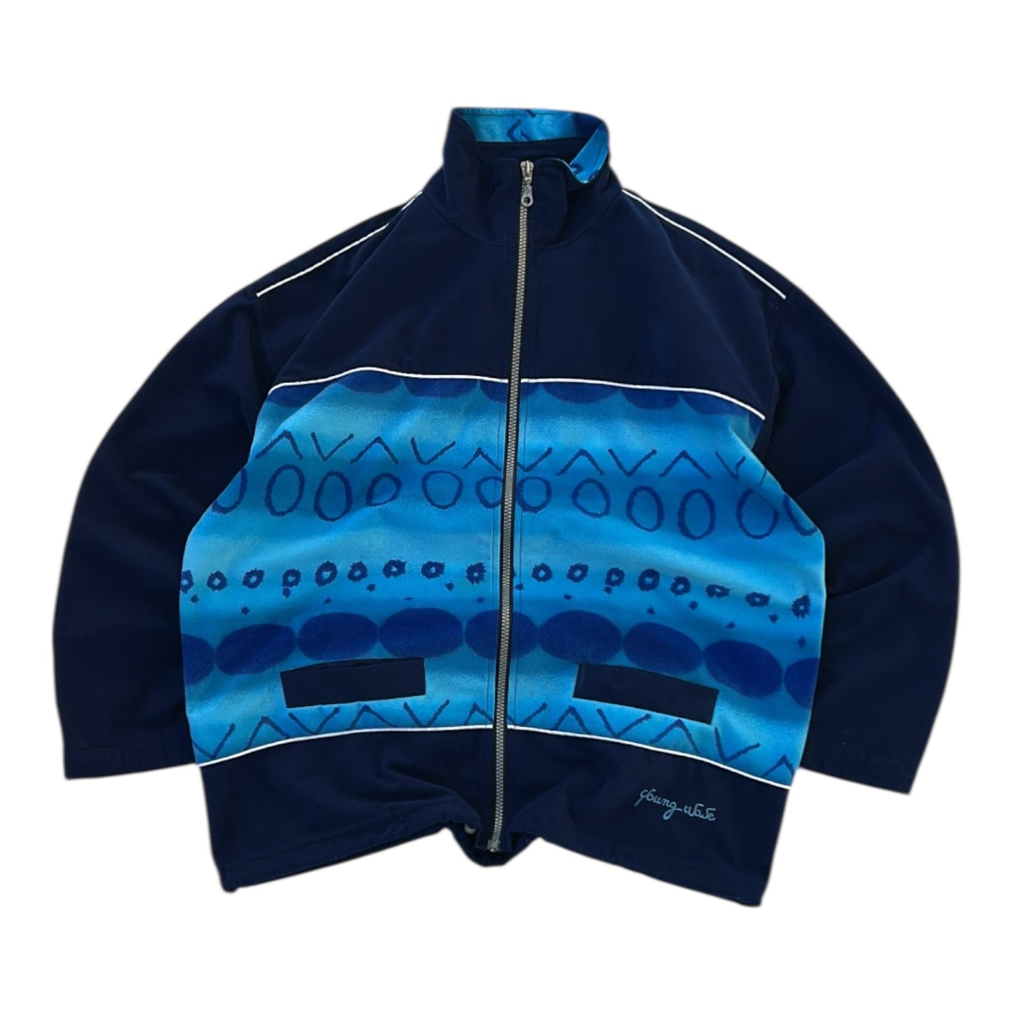 Young Wave Micro Fleece Blue Full Zip Adjustable Jacket