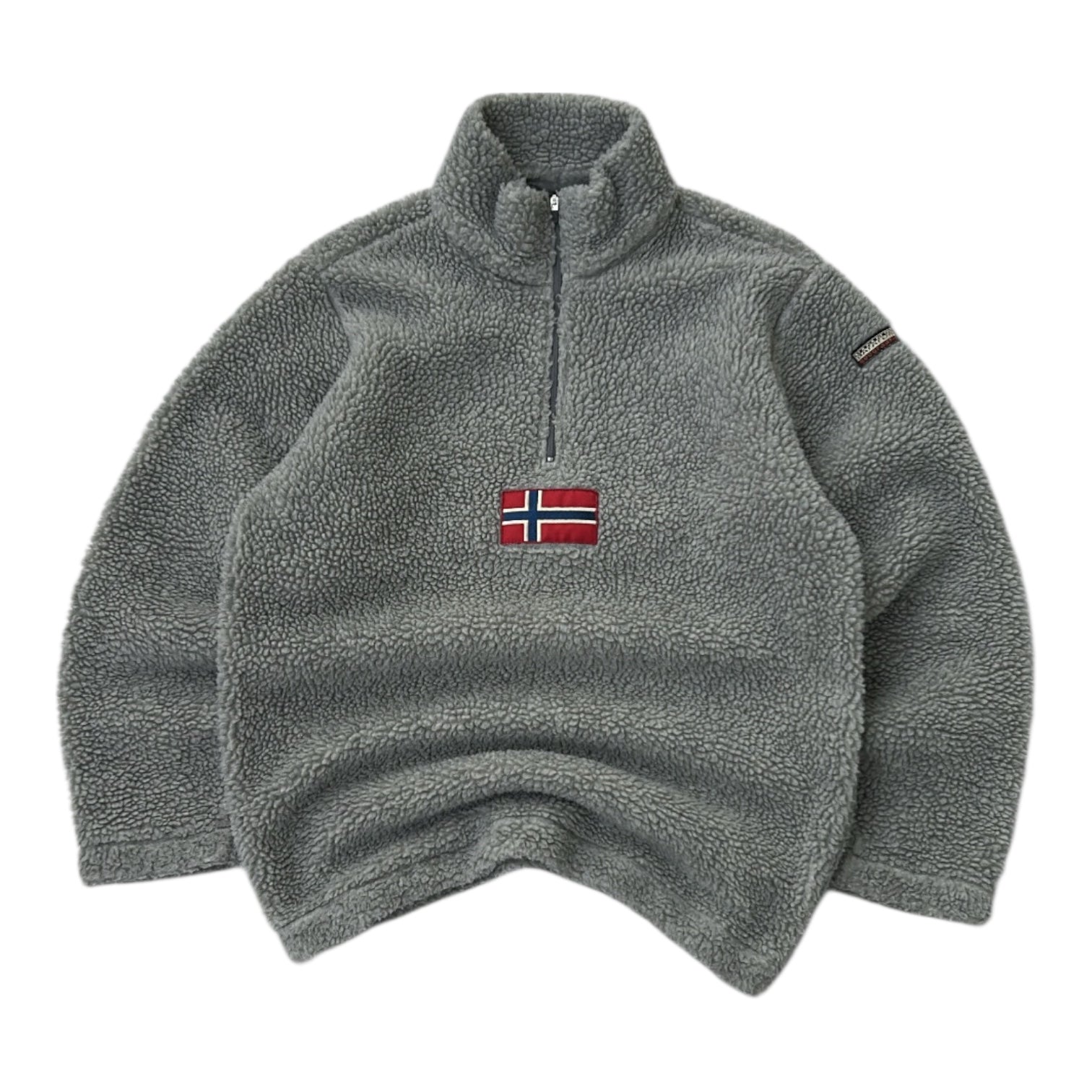 Napapijri Grey Fuzzy 1/4 Zip Adjustable Fleece