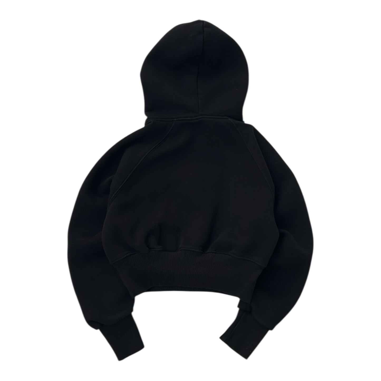 Black Cropped Hoodie With inner Fleece material