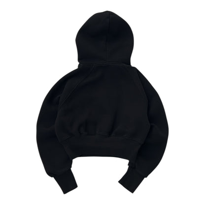 Black Cropped Hoodie With inner Fleece material