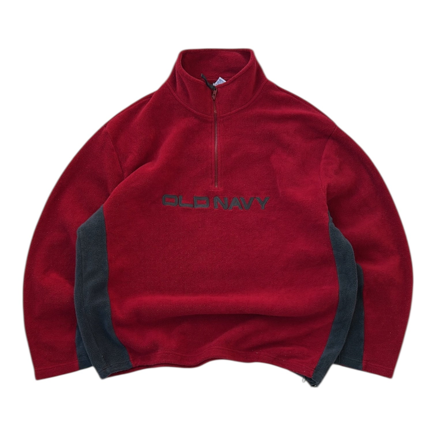 Old Navy Red x Grey Full Zip Fleece Adjustable Jacket