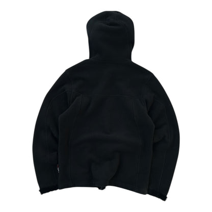 Jack Wholfskin Hooded Black With Inner Fuzzy Fleece Full Zip Fleece Jacket