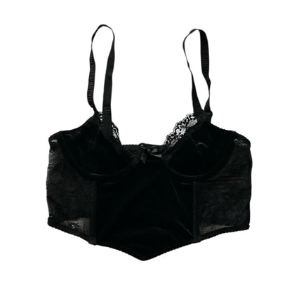 Velvet & Lace Corset Top (Adjustable Strap)