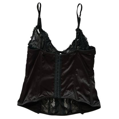 Lingerie Silk & Lace Corset Top (Adjustable Strap)
