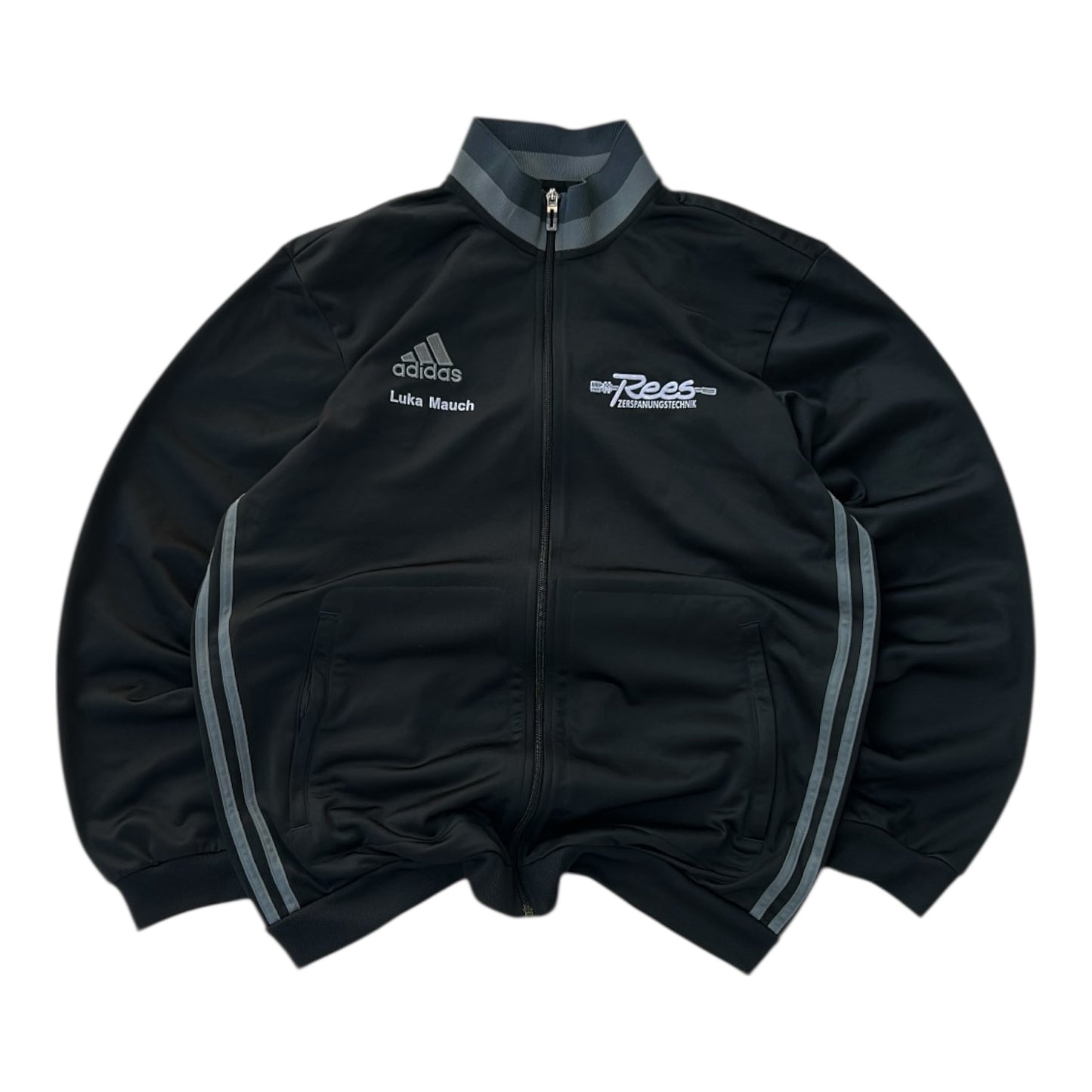 Adidas Black x Grey Track Full Zip Jacket