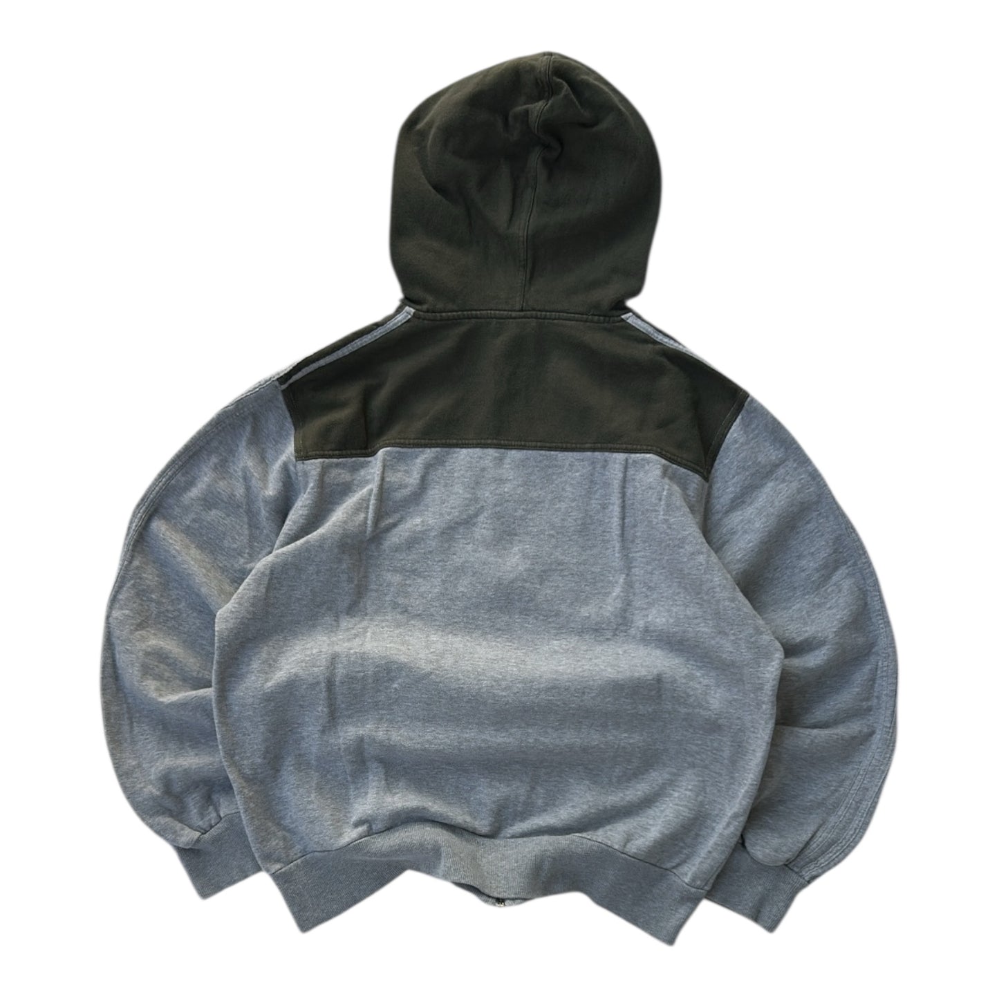 Adidas Grey x Khaki Hooded Full Zip Jacket