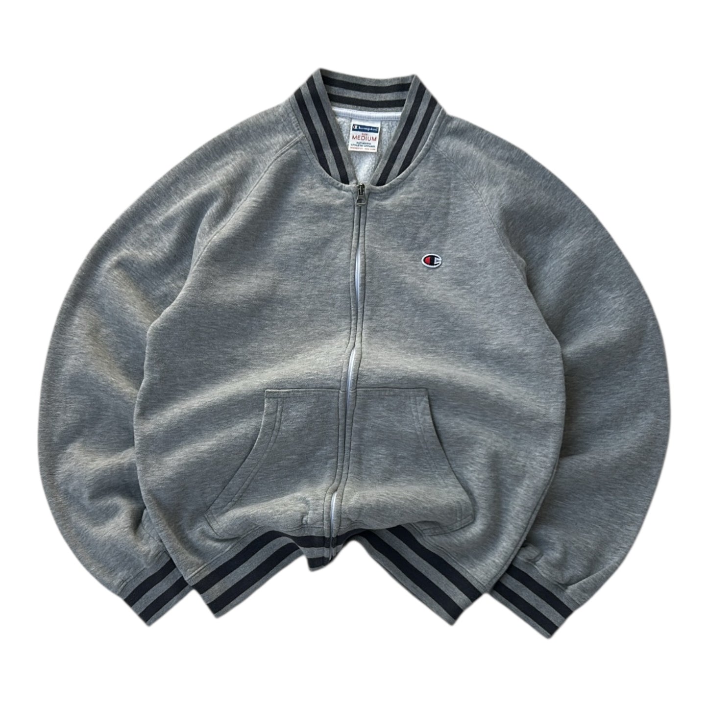 Champion Grey Varsity Style Full Zip Jacket