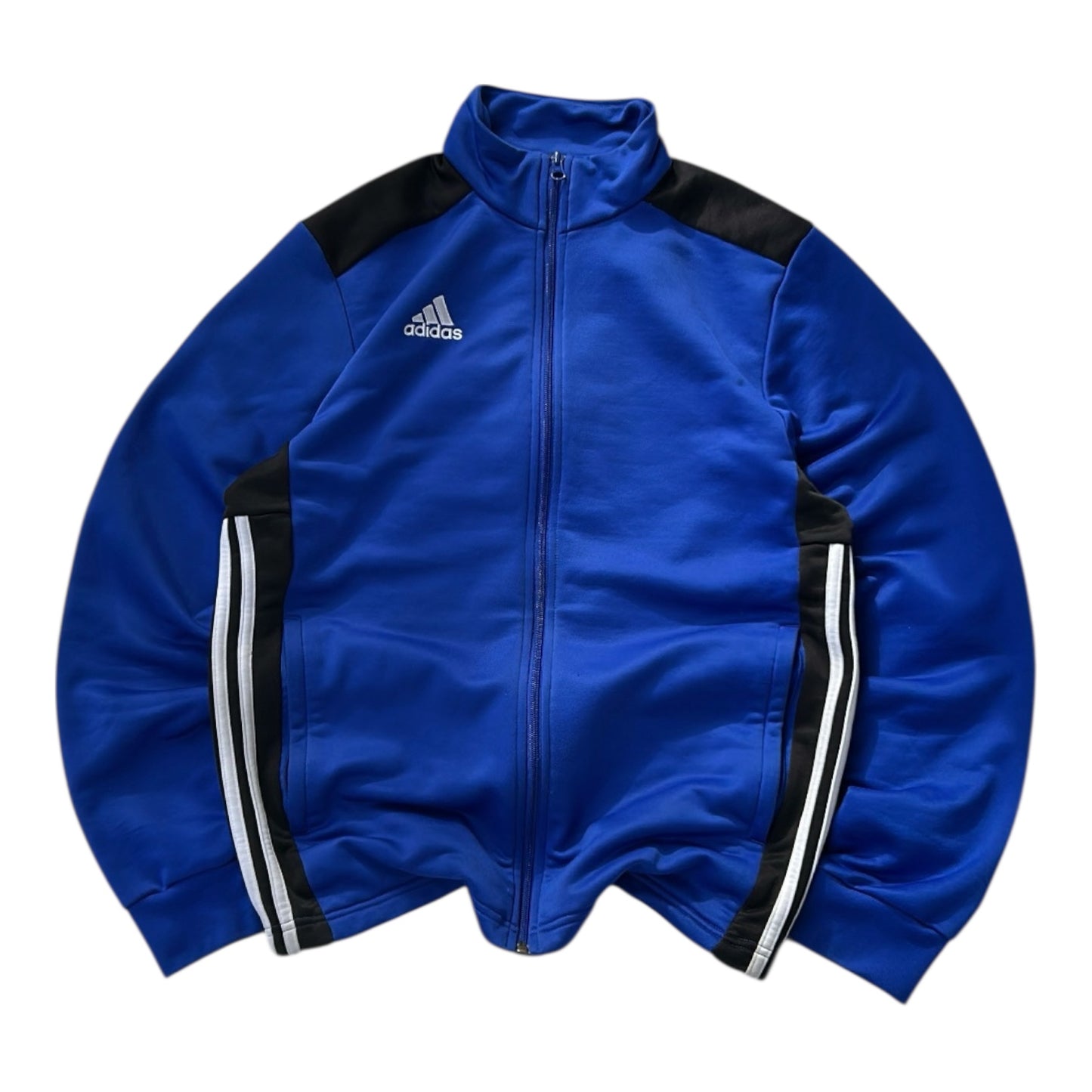 Adidas Three Stripe Blue Track Full Zip Jacket