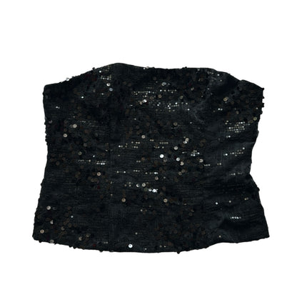 Sequin Glam Strapless Corset Top(Back Zip)