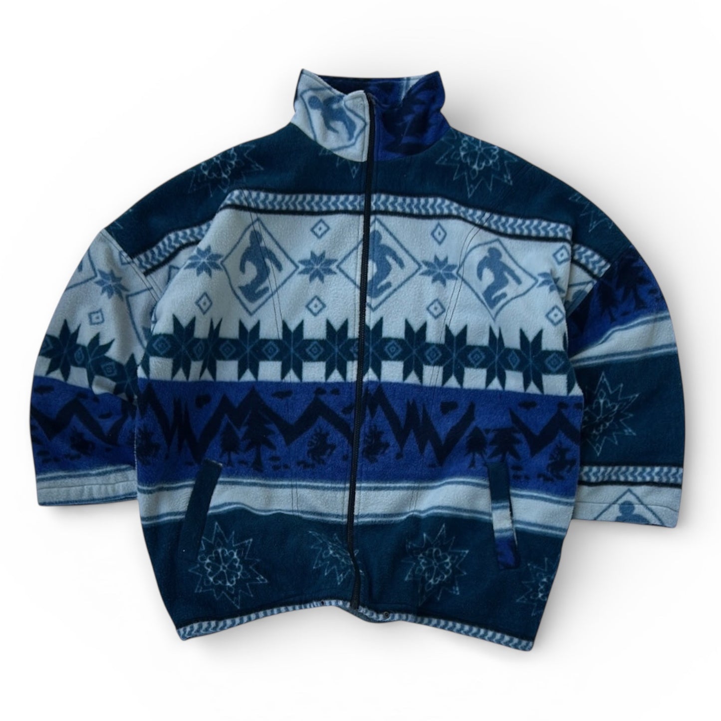 Broadway Sportswear Vintage Thick Patterned Fleece Jacket