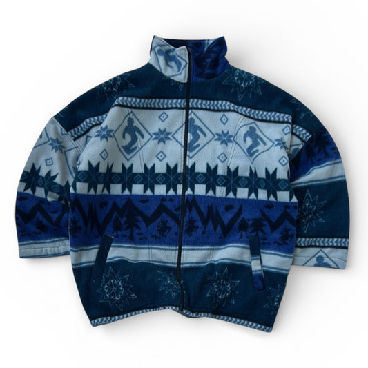 Broadway Sportswear Vintage Thick Patterned Fleece Jacket