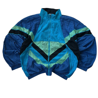 90s Multicoloured Shell Zip-Up Jacket With Removable Sleeves