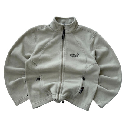 Jack wholfskin Embroidery logo full zip adjustable fleece jacket