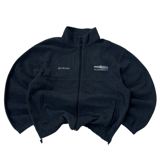 Columbia embroidered logo graphic dark grey adjustable full zip fleece